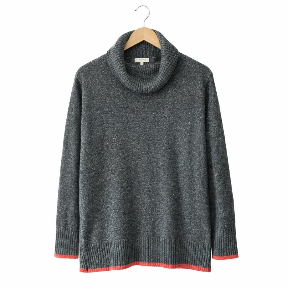 Retrology Cozy Gray Cowl Neck Sweater